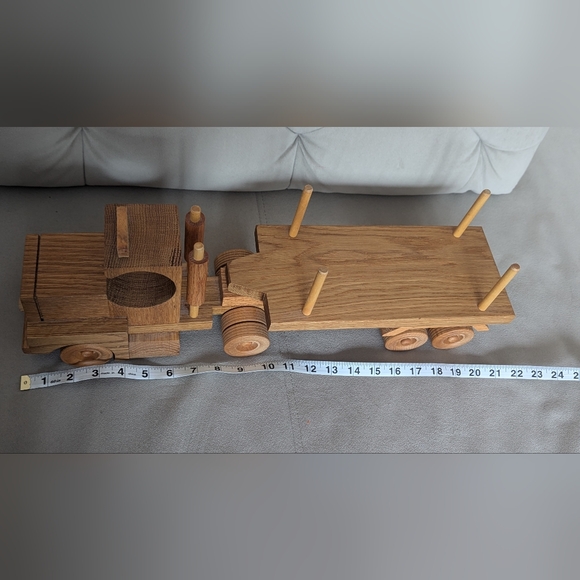 Handmade Vintage Wood Toy Log Truck Made in Vermont - Picture 6 of 7